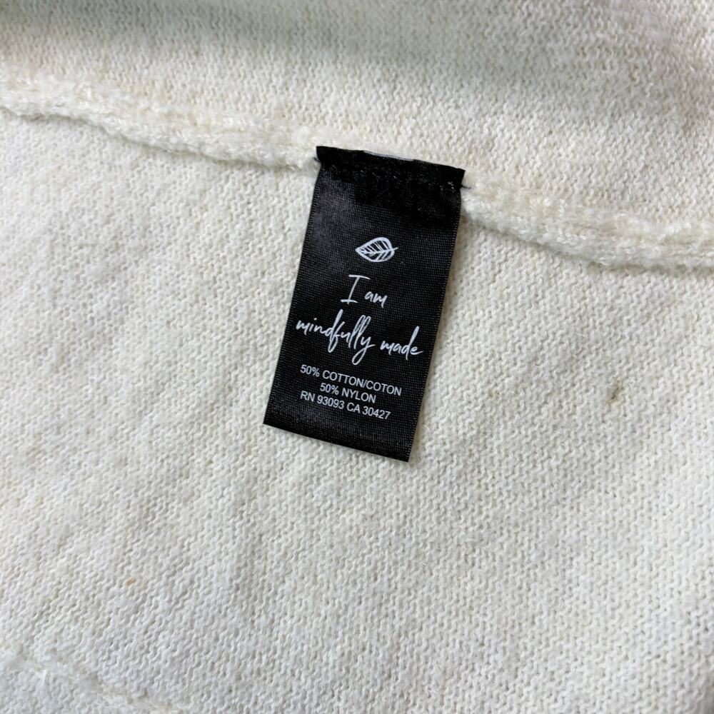 Nic + Zoe cream open collared long cardigan, piping detail. Size M. very soft - Picture 4 of 7